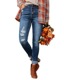 Azura Exchange Button Fly High Waist Skinny Jeans - 10 US