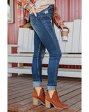 Azura Exchange Button Fly High Waist Skinny Jeans - 8 US