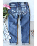 Azura Exchange Contrast Distressed Mid Waist Jeans - 2XL