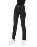 Regular Jeans with Logoed Button and Tricolor Insert. W27 US Women