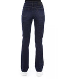 Regular Jeans with Logoed Button and Tricolor Insert W30 US Women