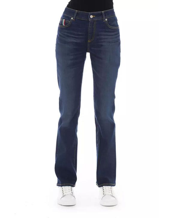 Logoed Button Regular Jeans with Tricolor Insert W29 US Women