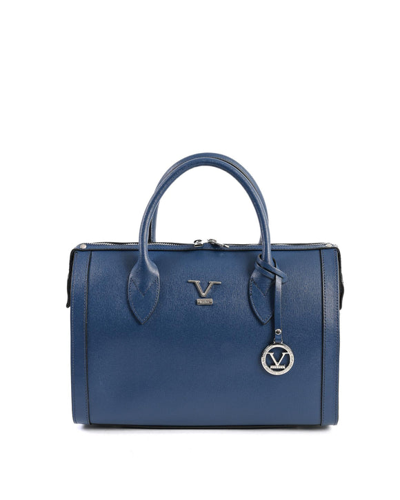 Blue Saffiano Leather Handbag - One Size