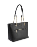 Leather Chain Tote Bag - One Size