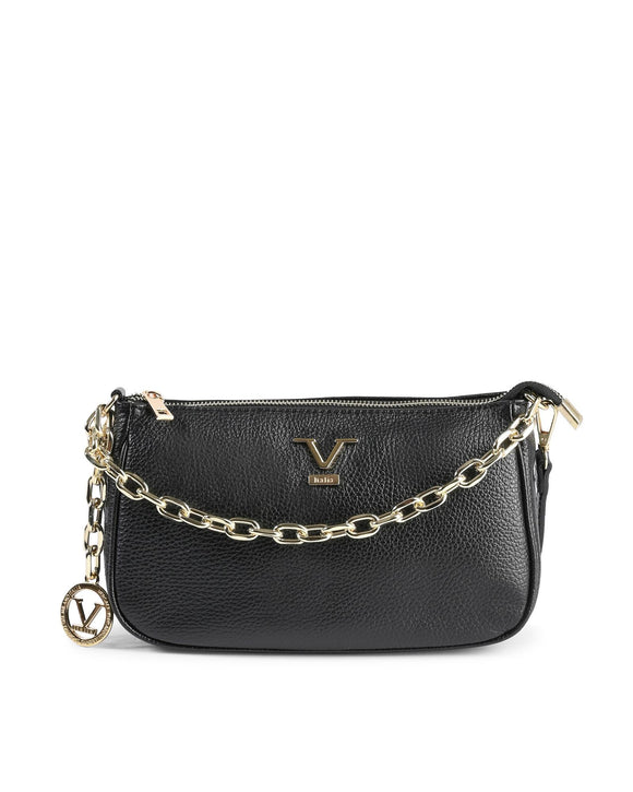 Women Leather Handbag  by V Italia VE1735-G - Dollaro Nero