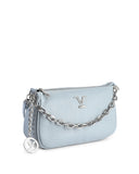 Womens Blue Leather Mini Bag by V Italia- One Size