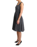 Sleeveless A-line Dress with Polka Dot Pattern 44 IT Women