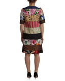 Patchwork Sheath Mini Dress with Logo Details 36 IT Women