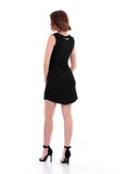 Logo-Embellished Black Maxi Tank Dress with Rhinestones and Beads XS Women