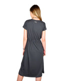 Printed Stretch Dress with Round Neckline - Regular Fit L Women