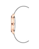 Rose Gold Bangle Watch with Rhinestone Detail One Size Women