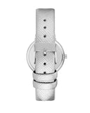 Silver Fashion Watch with Rhinestone Detail One Size Women