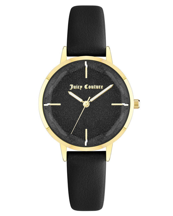 Gold Fashion Analog Womens Watch with Quartz Movement and Leatherette Strap One Size Women