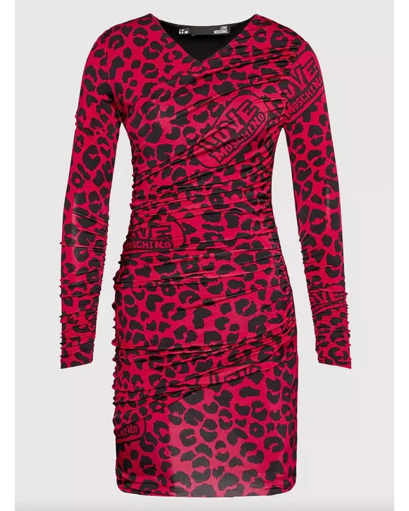 Love Moschino Leopard Texture Dress 40 IT Women