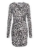 Viscose-blend Leopard Print Short Dress with Love Moschino Logo 40 IT Women