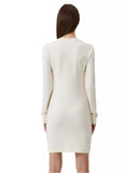 Cotton Blend Dress with Metallic Rubber Logo 44 IT Women