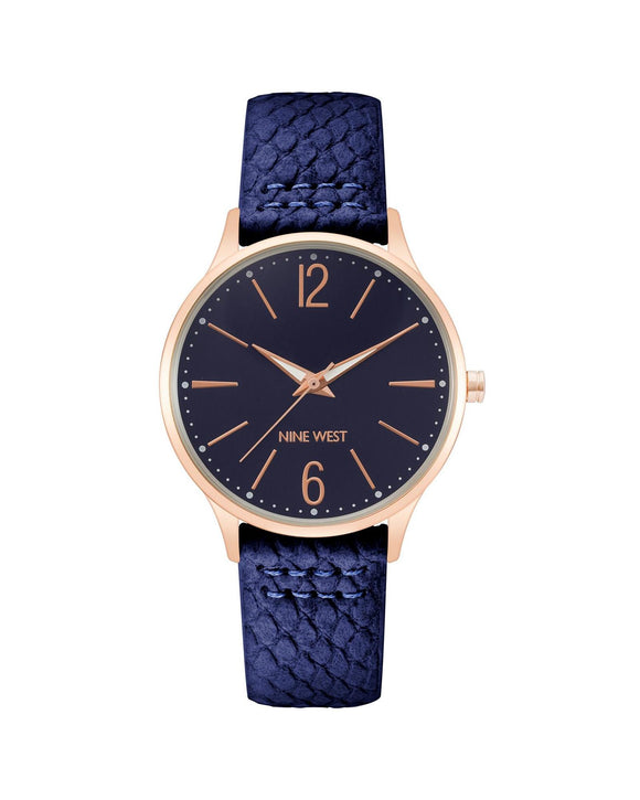 Blue Fashion Womens Analog Watch with Gold Case One Size Women