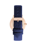 Blue Fashion Womens Analog Watch with Gold Case One Size Women