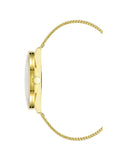 Gold Bangle Quartz Watch with Stainless Steel Mesh Wristband One Size Women