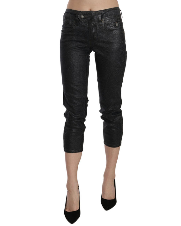 New GALLIANO Mid Waist Slim Leg Cropped Jeans W27 US Women