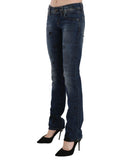 Blue Gazette Newspaper Print Low Waist Skinny Denim Jeans W25 US Women