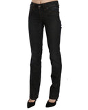 Mid Waist Slim Fit Corduroy Jeans with Logo Details W26 US Women