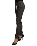 Skinny Mid Waist Denim Jeans with Zipper Closure W25 US Women