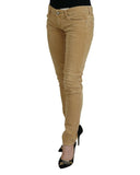 Authentic ACHT Skinny Jeans with Low Waist Corduroy Design W26 US Women