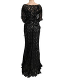 Gorgeous Dolce & Gabbana Full Length Maxi Shift Dress with Floral Applique Ricamo 38 IT Women