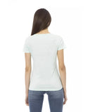 Short Sleeve V-Neck T-shirt with Front Print XS Women