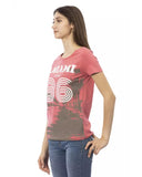 Short Sleeve T-shirt with Round Neck and Front Print XL Women