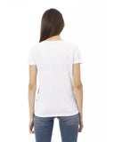 Short Sleeve T-shirt with Round Neck and Front Print L Women