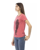 Short Sleeve T-shirt with Round Neck and Front Print XL Women