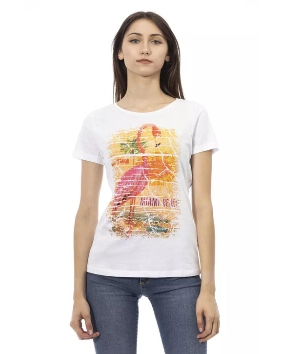 Short Sleeve T-shirt with Front Print L Women