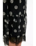 Polka Dot Tulle Dress with Contrasting Lining and Voile Skirt XS Women