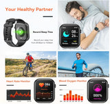 Smart Watch  44mm  Bluetooth call Screen True Multidial Blood Oxygen Game Sports Mode Pro FOR IOS and Android Black with 2 straps