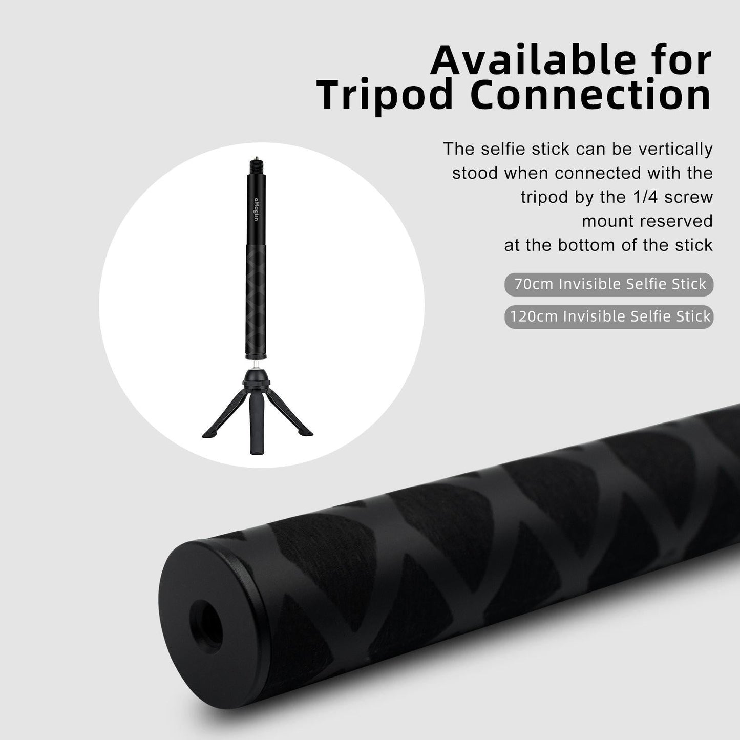 Universal Selfie Stick for Insta360 one x and Sport Cameras - 1.2m