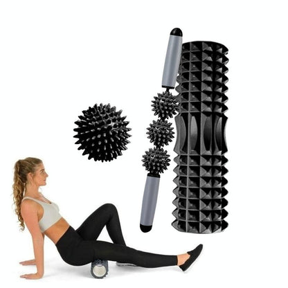 3 - In - 1 Eva Foam Roller Set 33Cm Length Black Crescent - Factory Direct Shop