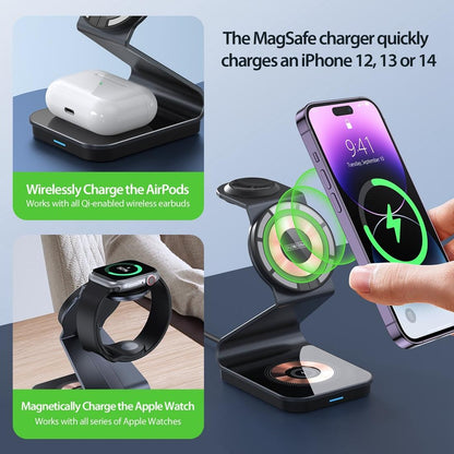 15W 3 In 1 Transparent Magnetic Wireless Charger