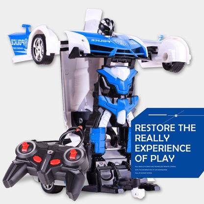 Remote Control Police Car - 4 Channels Deformable Toy