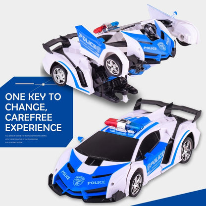 Remote Control Police Car - 4 Channels Deformable Toy