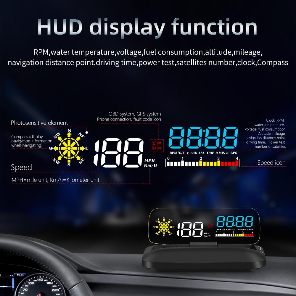Car Hud Head Up Display Water Temperature / Vehicle Speed / Voltage