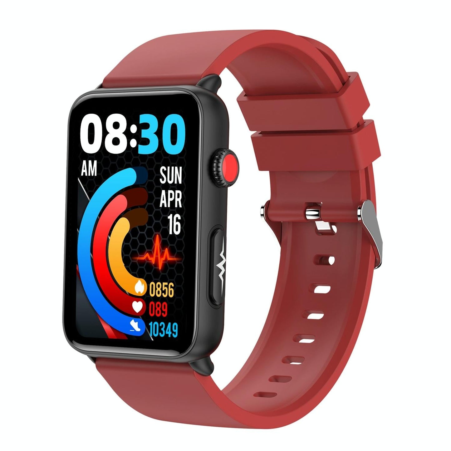 Bluetooth Smart Watch With Ecg Temperature And Heart Rate - Black Silicone