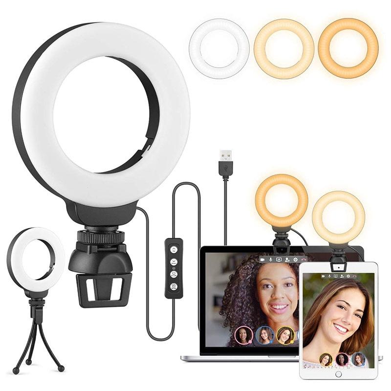 48leds Laptop Camera Beauty Ring Light - Clip Set 4-inch - Clip Set