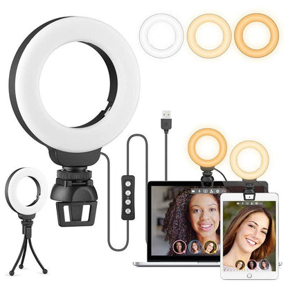 48leds Laptop Camera Beauty Ring Light - Clip Set 4-inch - Clip Set
