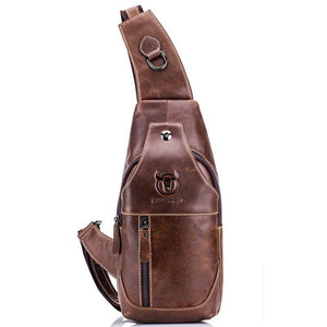 Retro Leather Crossbody Chest Bag Chestnut Brown - Factory Direct Shop