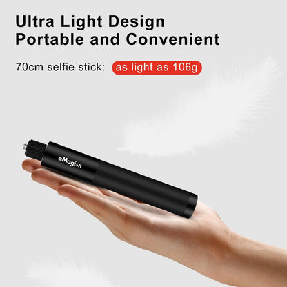 70cm Straight Pull Selfie Stick for Sports Cameras with 3 Jaw Screw - Single Rod