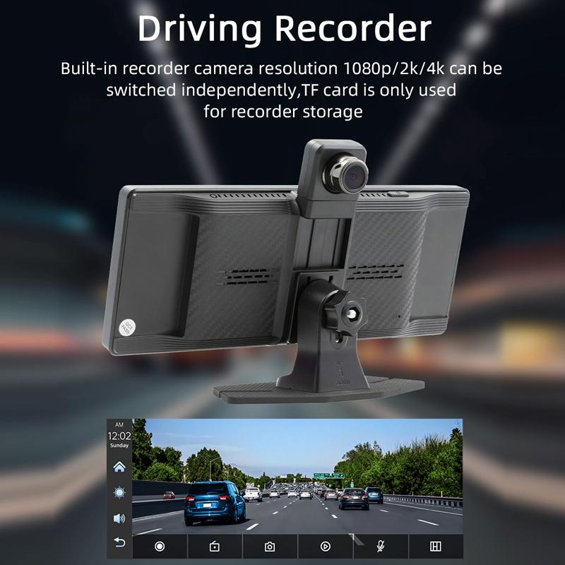 Portable Car Bluetooth Dvr Monitor - Supports Carplay / Android Auto - Display