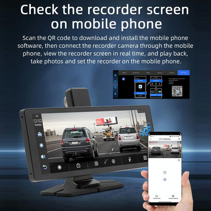 Portable Car Bluetooth Dvr Monitor - Supports Carplay / Android Auto - Display