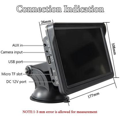 7 Inch Bluetooth 5.0 Carplay Monitor - Portable Compatible With Most Vehicles - Display